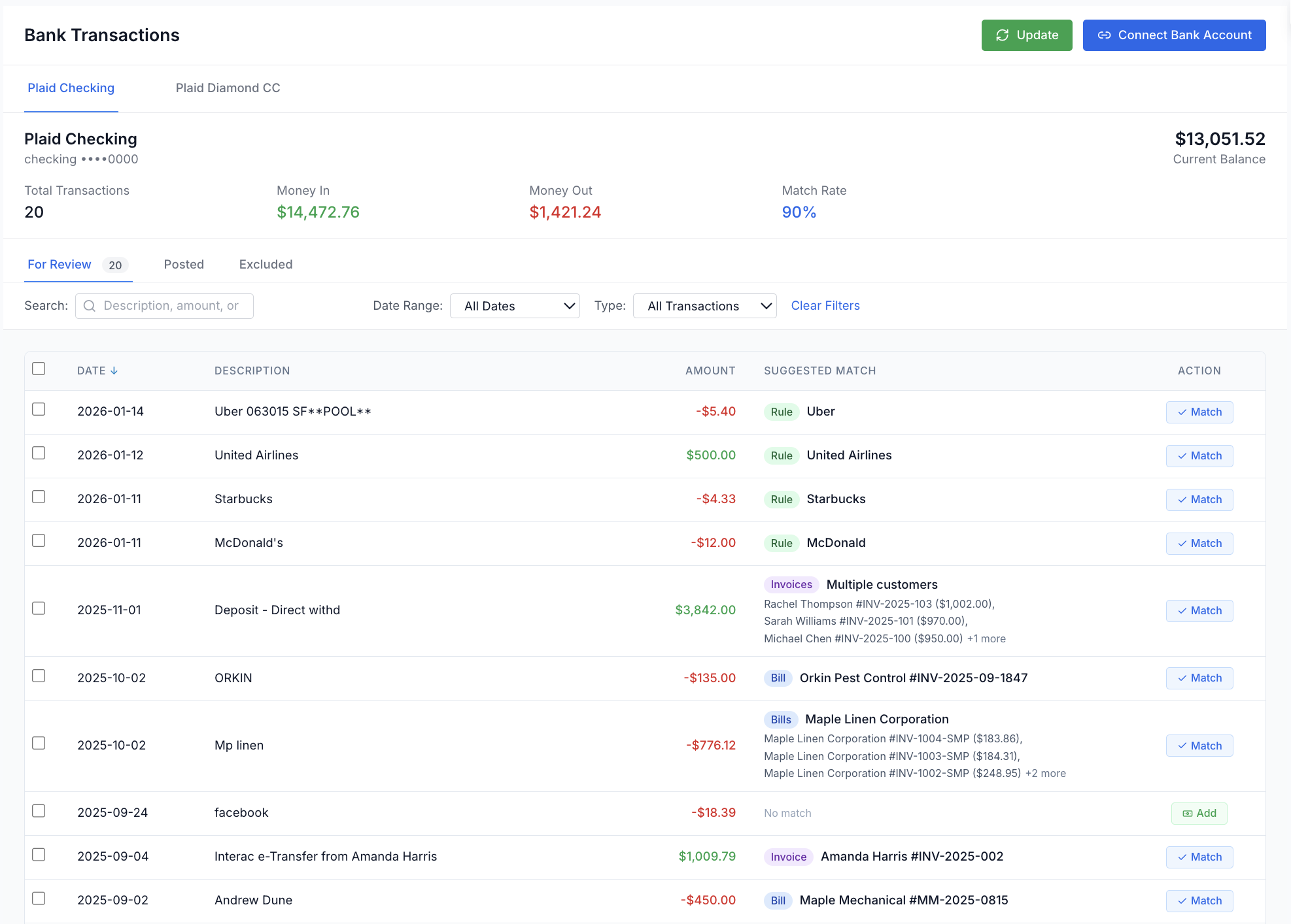 Instant Books control panel automated match